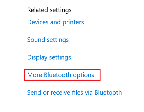Open More Bluetooth options