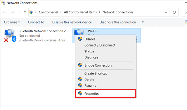 Open network properties