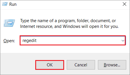 Open the registry editor