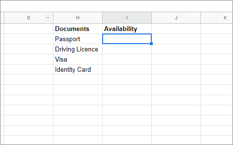 Open the Google spreadsheet