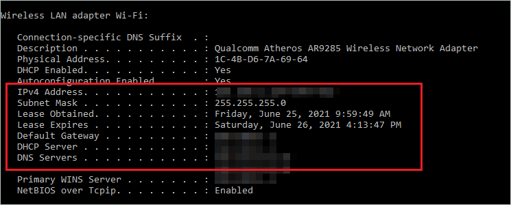 Network details 