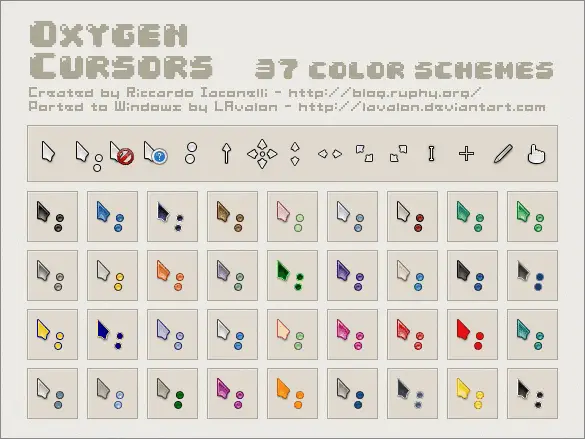 oxygen cursors mouse pointer