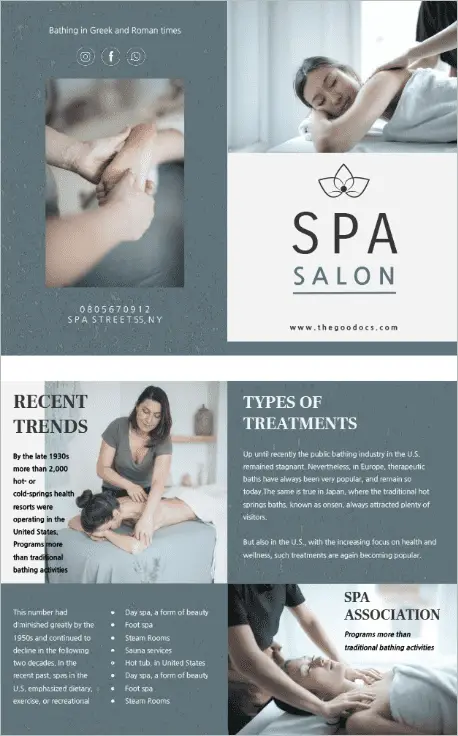 Spa Salon Brochure Template