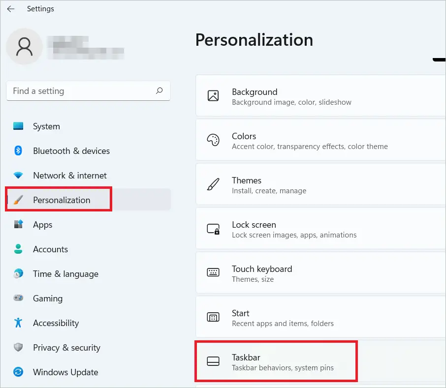 Go to Settings > Personalization > Taskbar
