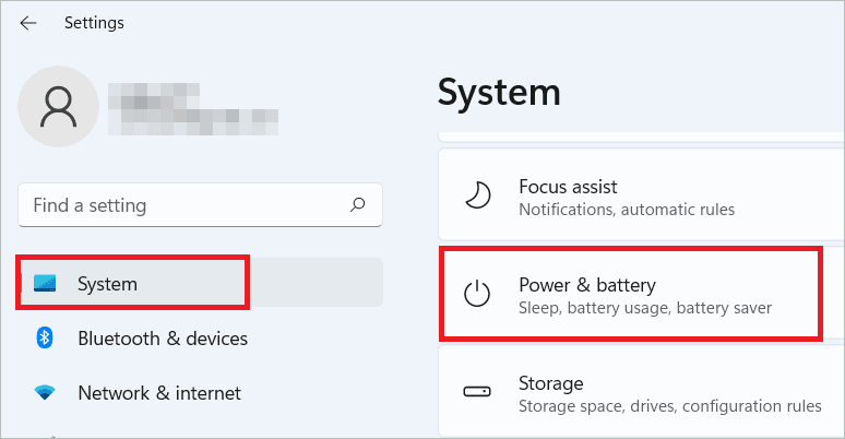 Go to Settings > System > Power & battery