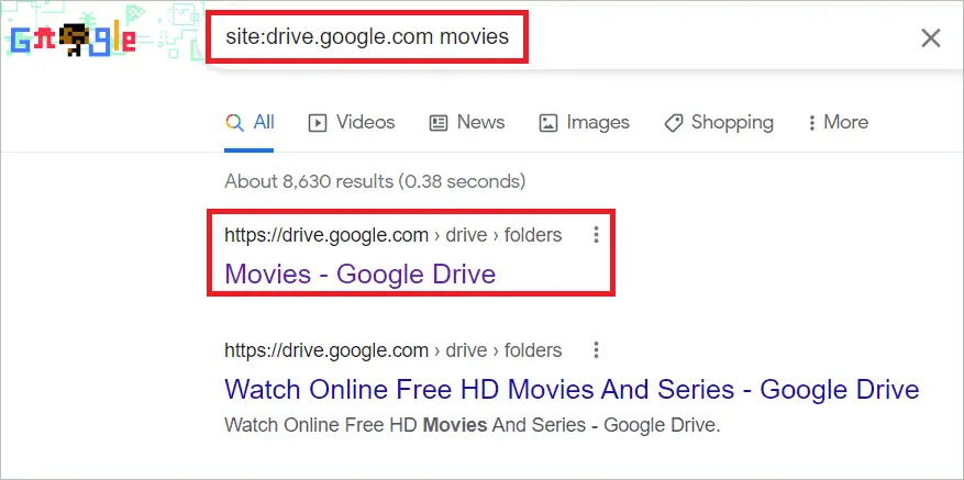 Click on any link for google drive movies