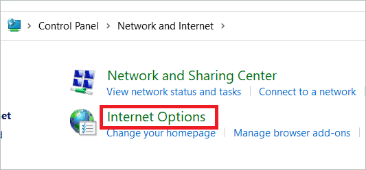 Click Internet Options