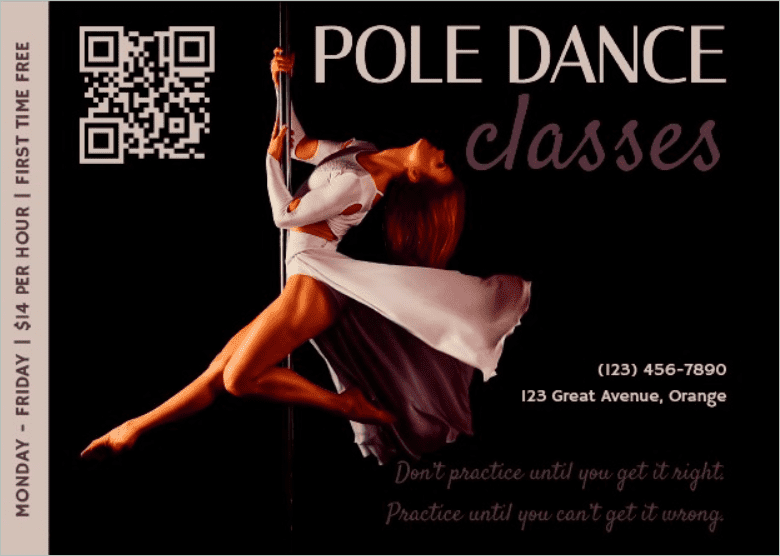 Pole Dance Classes Flyer Template