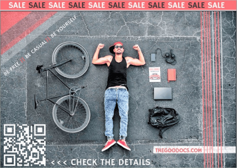 Pink and Gray Sale Flyer Template