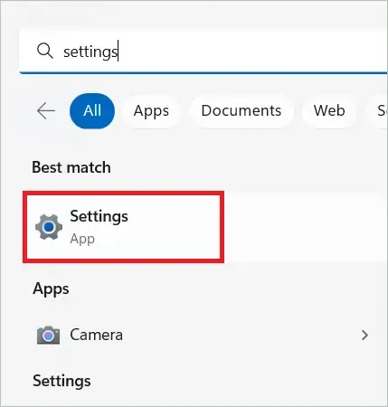 Open Settings