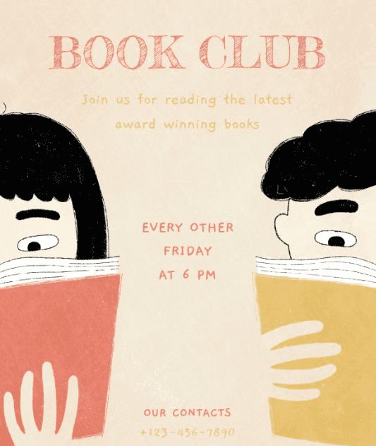 Pretty Book Club Flyer Template