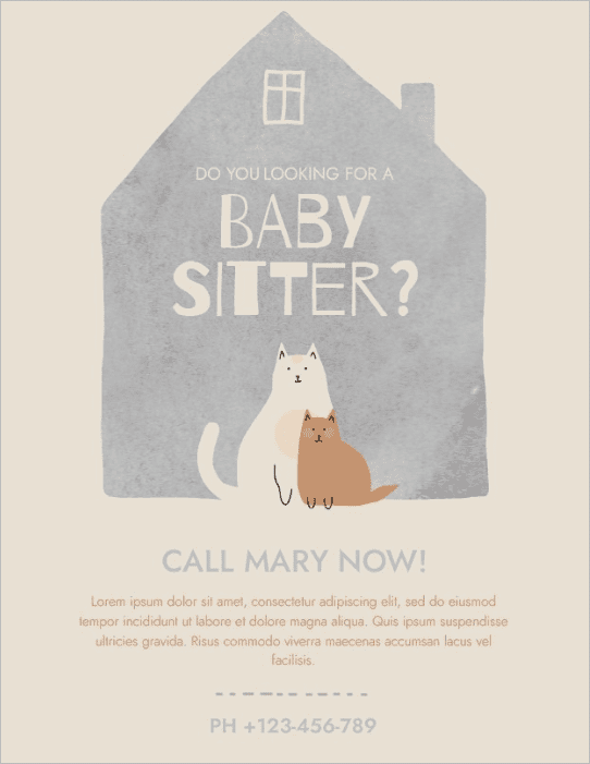 Baby Sitter Flyer Template
