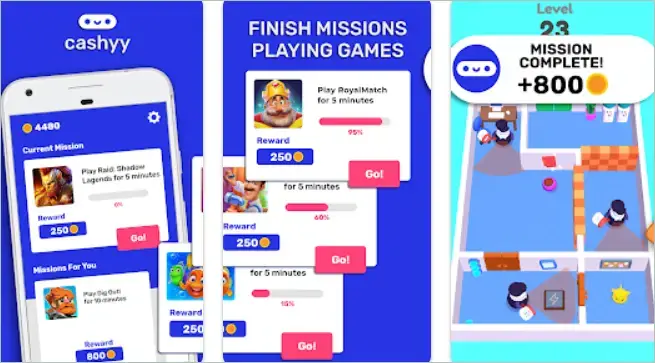 Cashyy Android games to earn real money