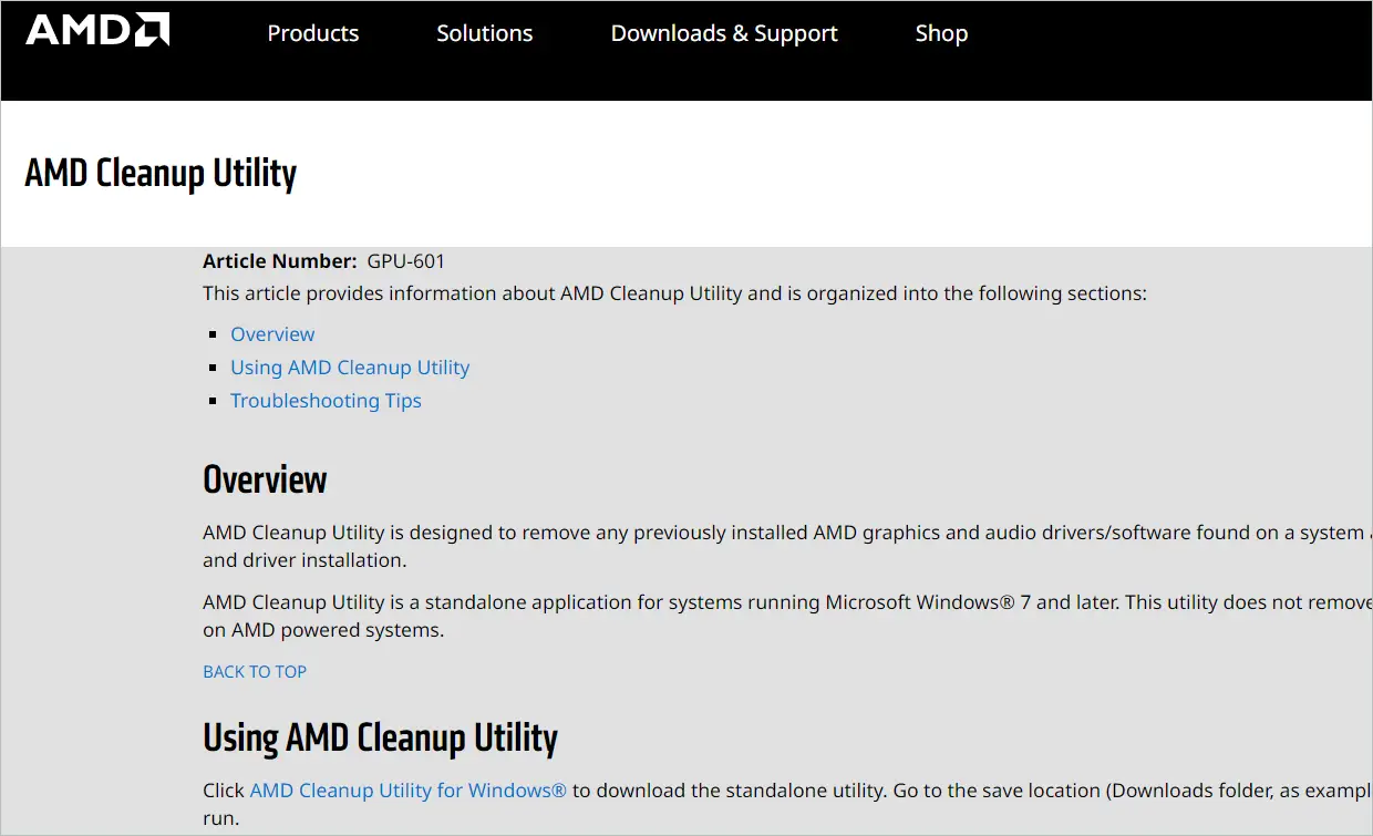 AMD Cleanup Utility