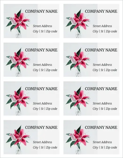 Flower Book Label Template