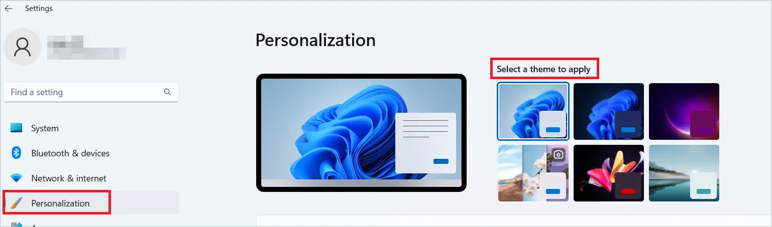 Select a theme to apply