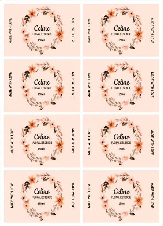 Beauty Floral Label Template