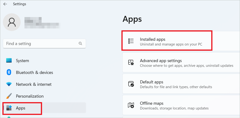 Select Apps > Installed apps for How To Turn Off Background Apps In Windows 11
