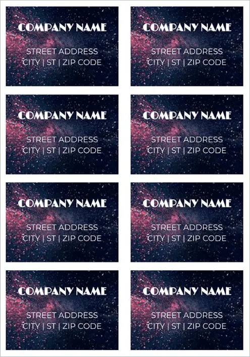 Space Address Label Template