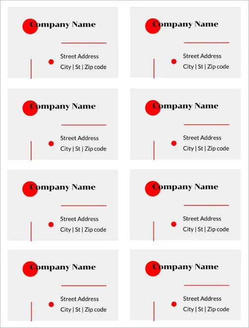 Company Address Label Template