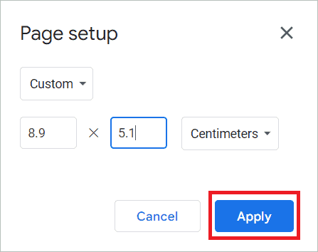 Enter values in the box and click Apply