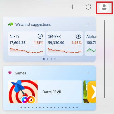 Click the profile icon