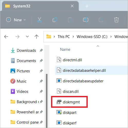Double-click on diskmgmt file