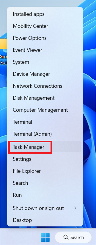 Select Task Manager