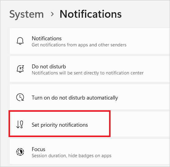 Select Set priority notifications