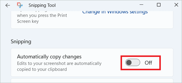 Toggle off Automatically copy changes