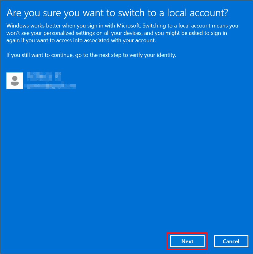 Click Next for How To Create Local Account In Windows 11