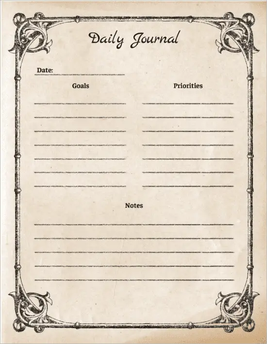 Vintage Journal Template