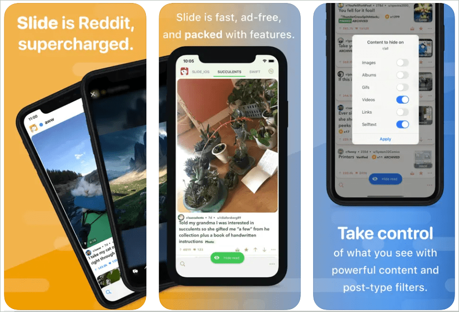 Slide best reddit app iphone