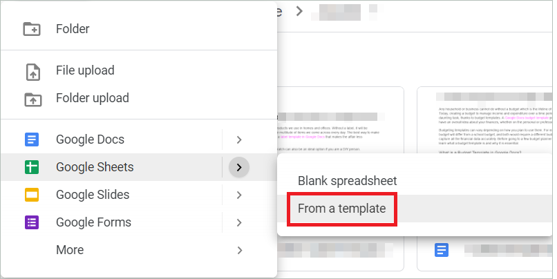 Select From a template