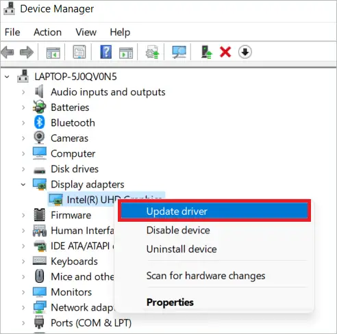 Select Update driver