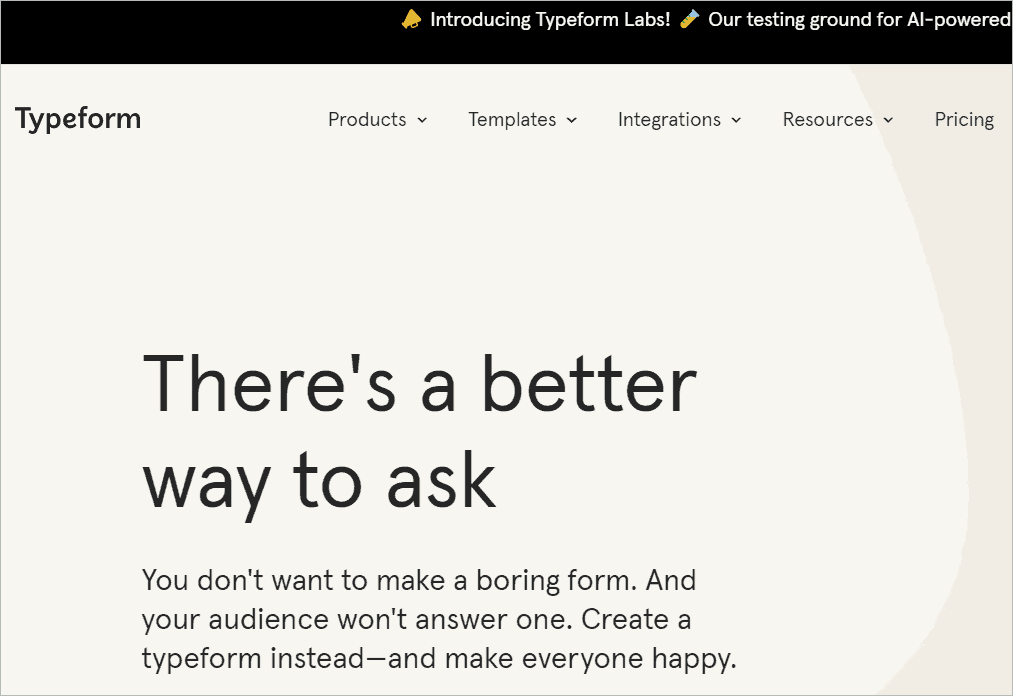 Typeform SurveyMonkey Alternatives