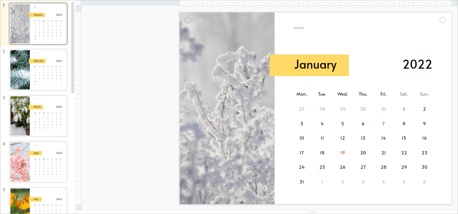 Minimalist Calendar 2022 Template
