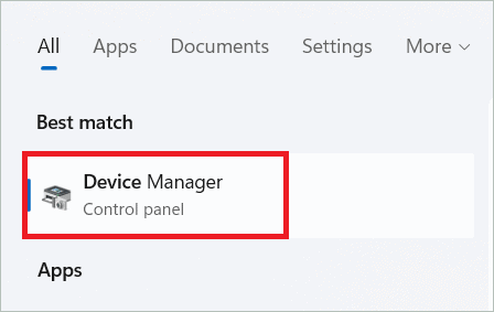 Open Device Manager to fix Windows 11 fingerprint not working