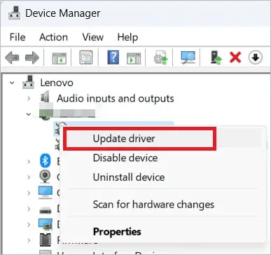 Select Update Driver