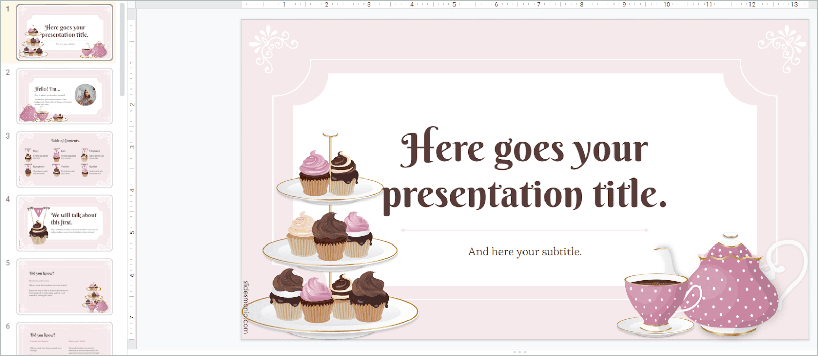 Cupcakes and Tea Template