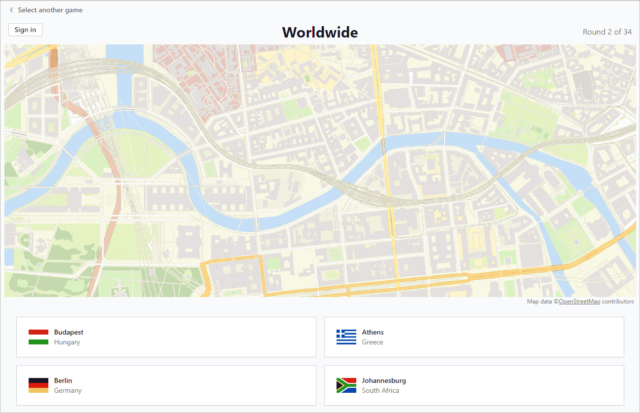 The City Map Quiz Geoguessr alternative