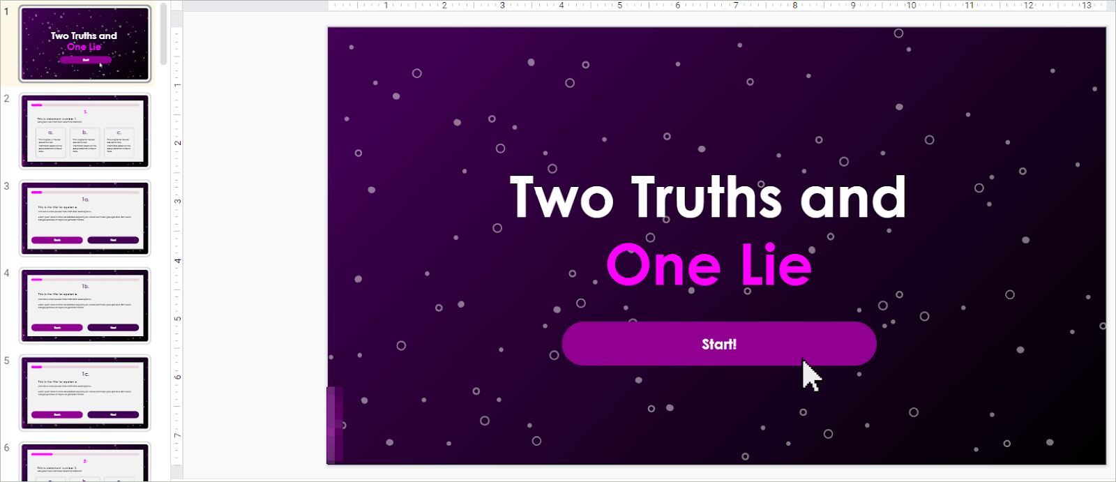 Two Truths and One Lie Template