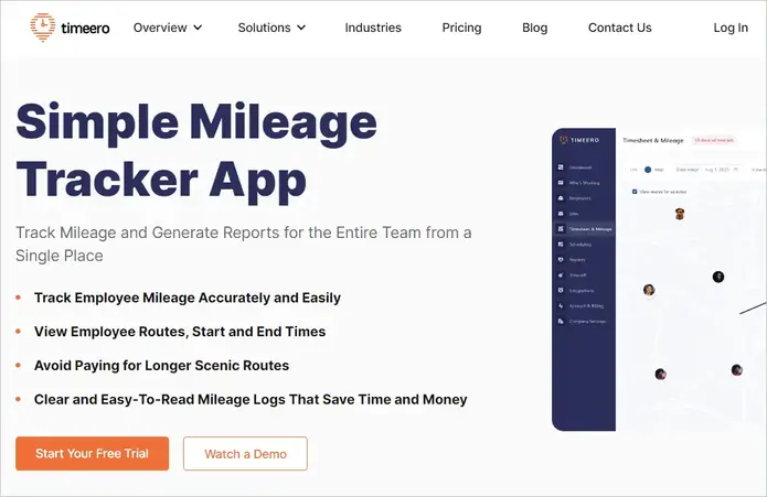 Timeero mileage tracker app