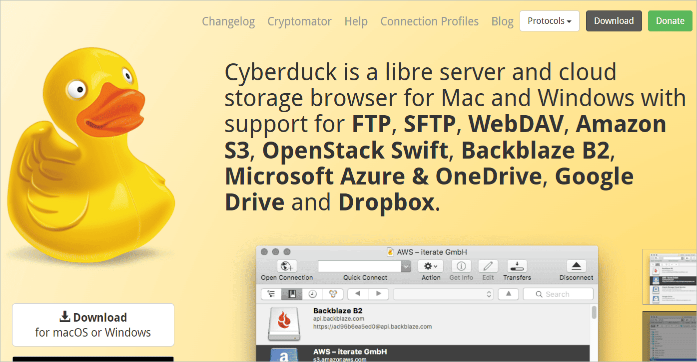 Cyberduck Filezilla alternative