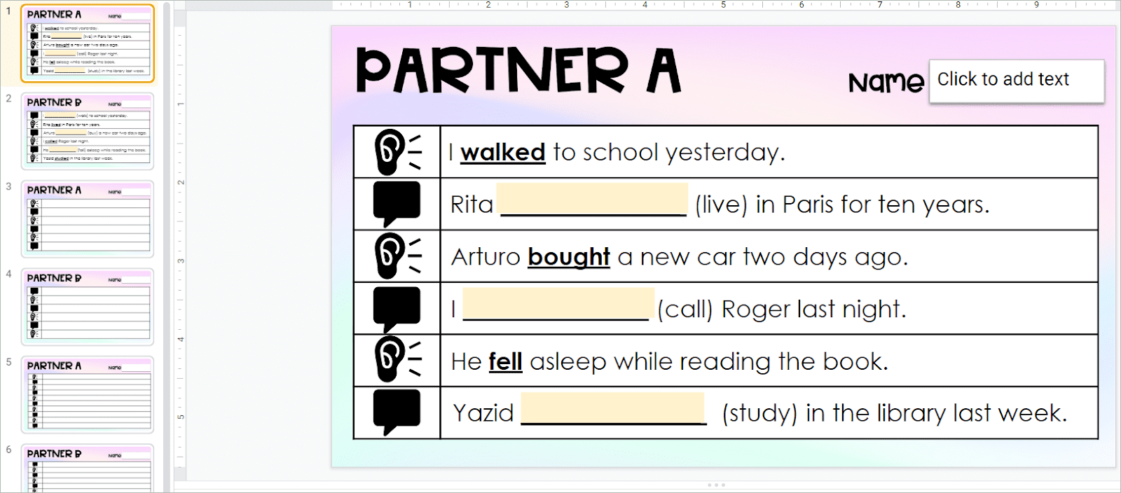 Information Gap Template