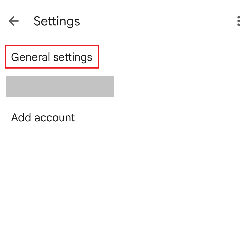Select General settings for how to clear search history in Gmail