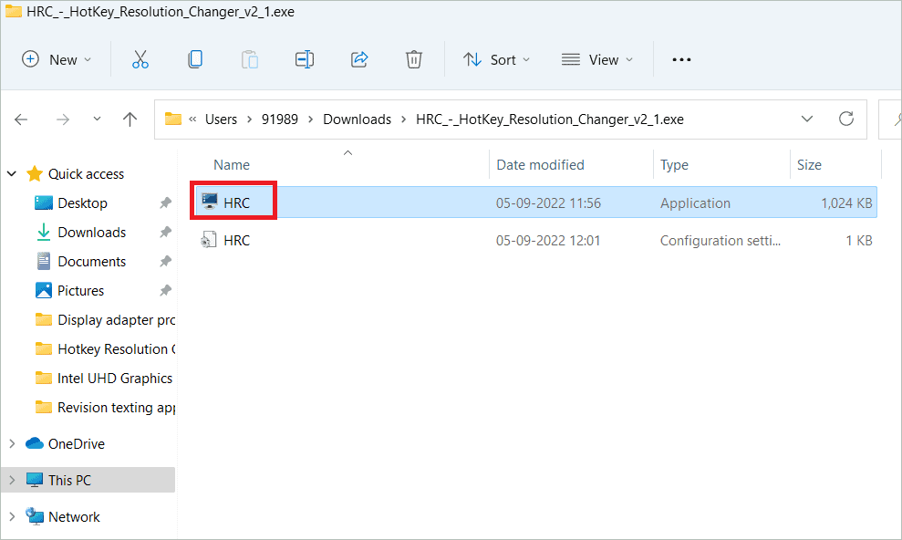 Double-click HRC for how to change screen resolution in Windows 11