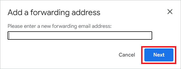 Add a forwarding address to create gmail for business