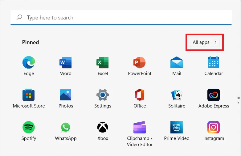Click All apps
