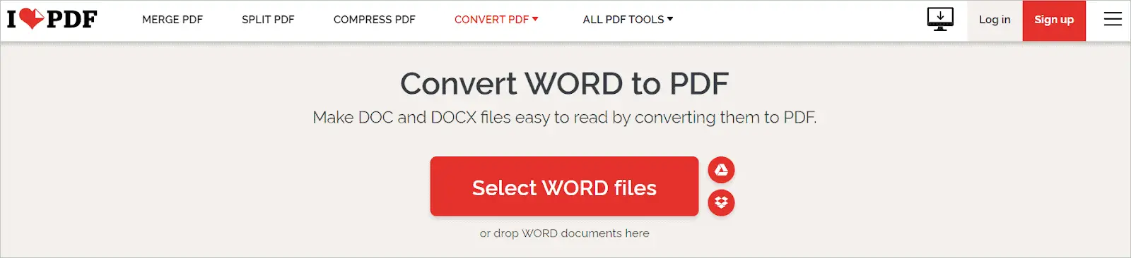 iLovePDF Best Word to PDF Converter